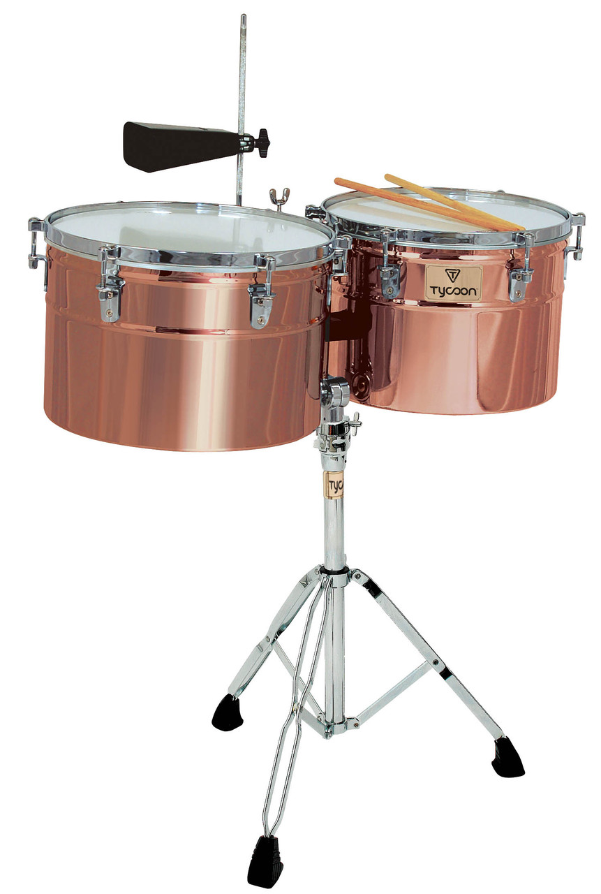 Product image for Extra-Deep Shell Antique Copper Timbales | Tycoon Percussion | 14 inch. & 15 inch. | My Worship Store