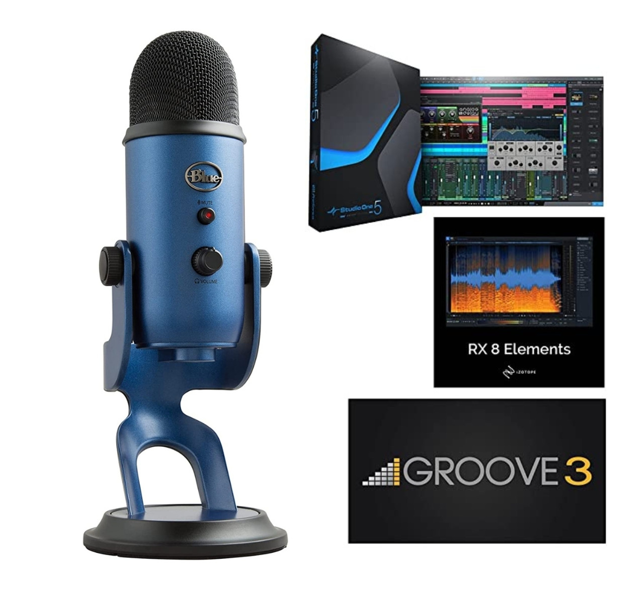 Product image for Yeti USB Mic Plus Pack | Blue | Midnight Blue | My Worship Store