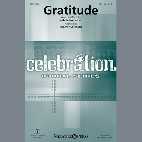 Product image for Gratitude (arr. Heather Sorenson) | Nichole Nordeman | Choral | Digital Sheet Music | My Worship Store
