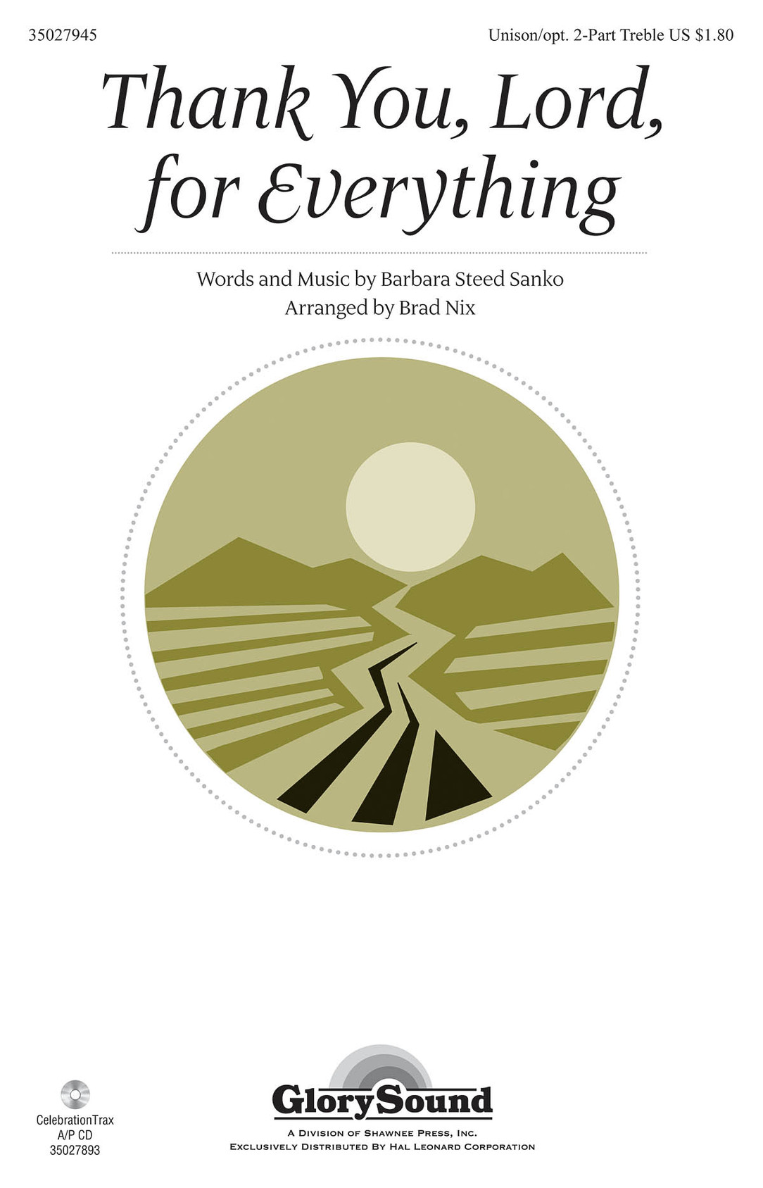 Product image for Thank You, Lord, For Everything | Shawnee Press | Unison/2-Part | My Worship Store