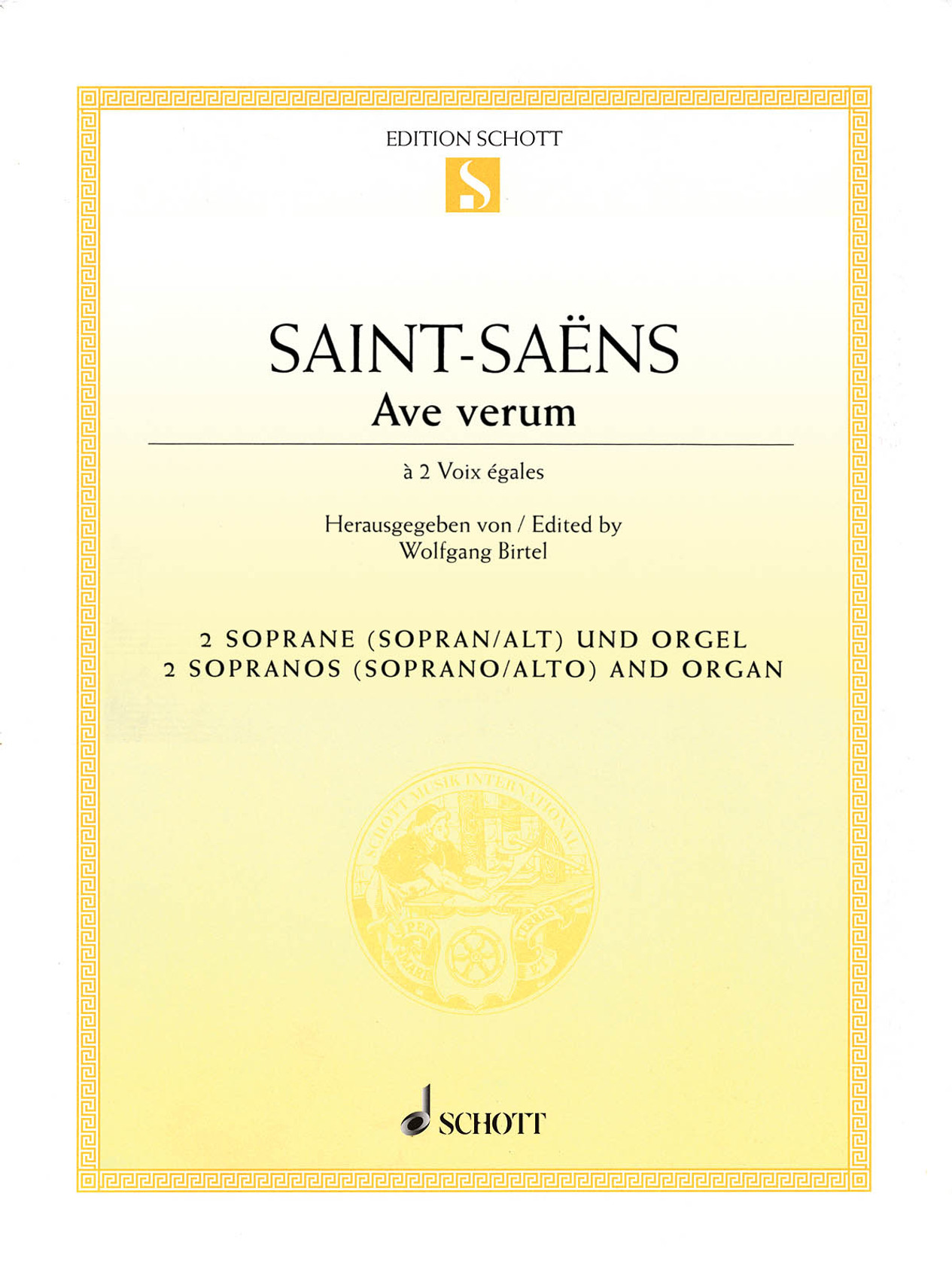 Product image for Ave Verum | Schott | 2 Soprano Voices and Organ | My Worship Store