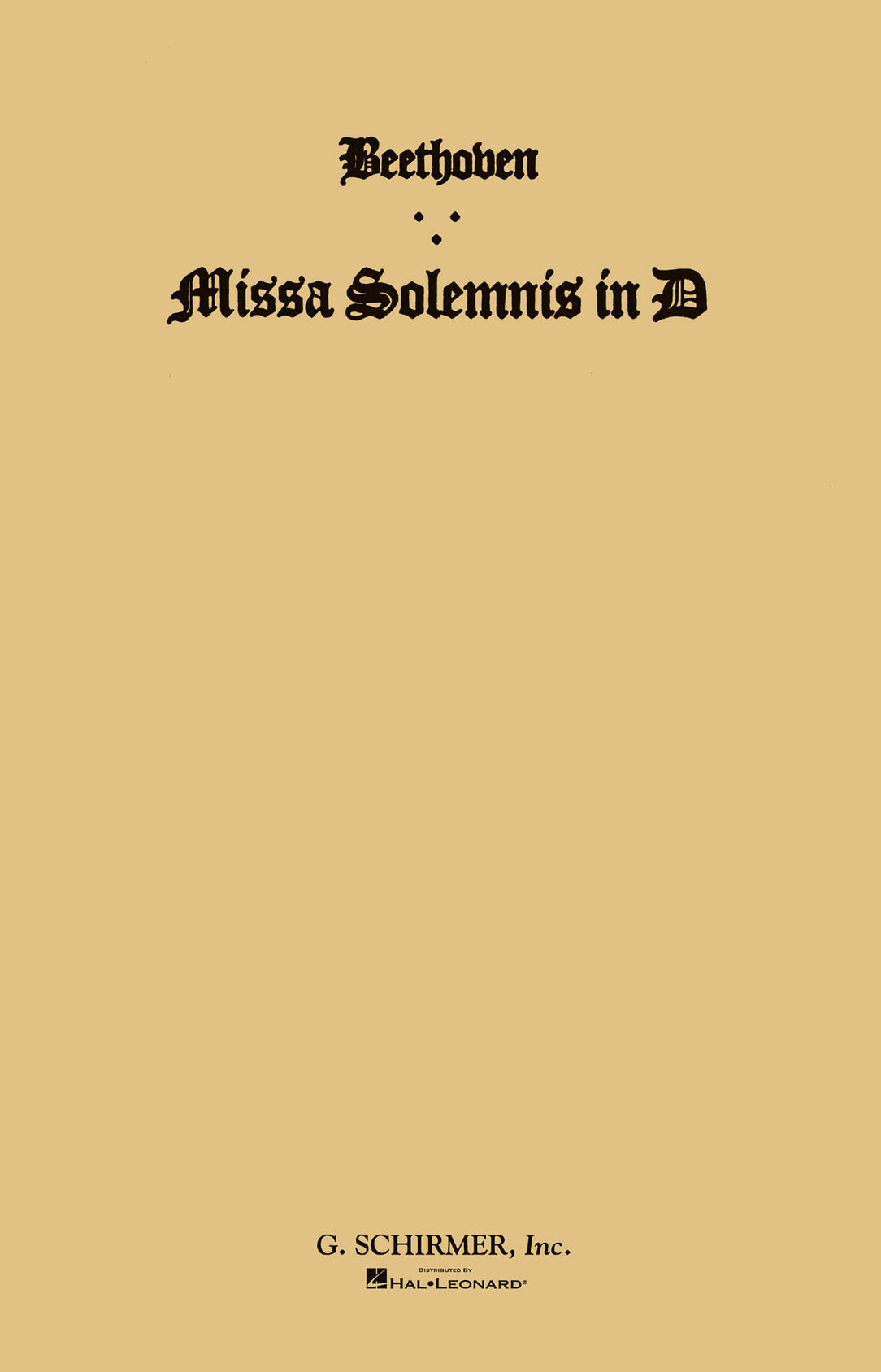 Product image for Missa Solemnis in D, Op. 123 | G. Schirmer, Inc. | SATB | My Worship Store