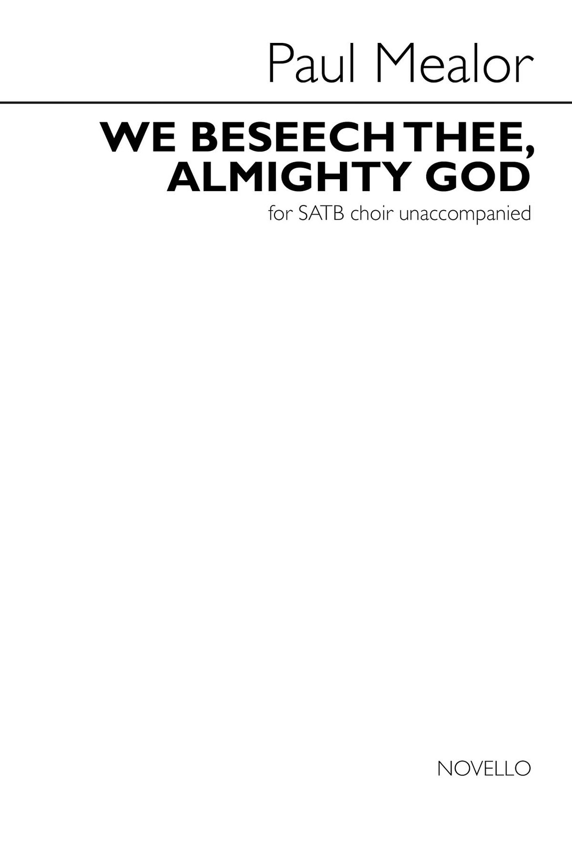 Product image for We Beseech Thee, Almighty God | Novello | SATB | My Worship Store