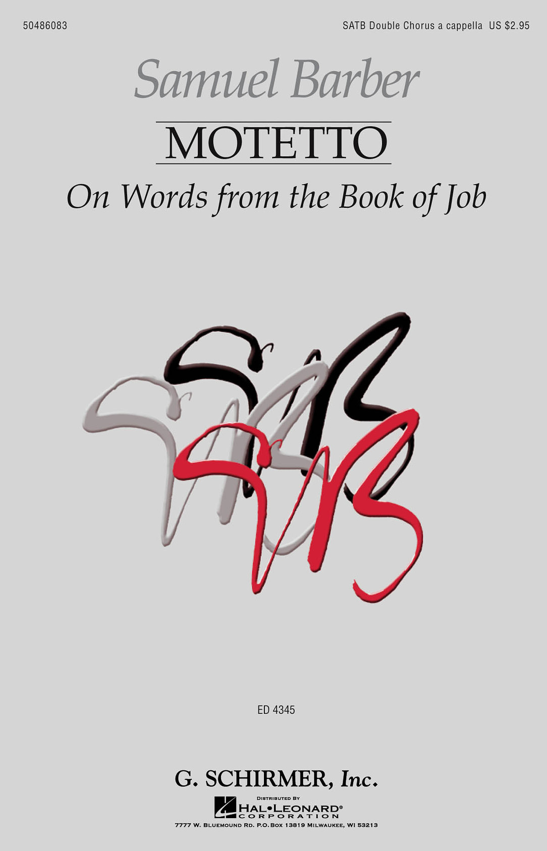 Product image for Motetto on Words from the Book of Job | Schirmer | SATB Double Chorus a cappella | My Worship Store