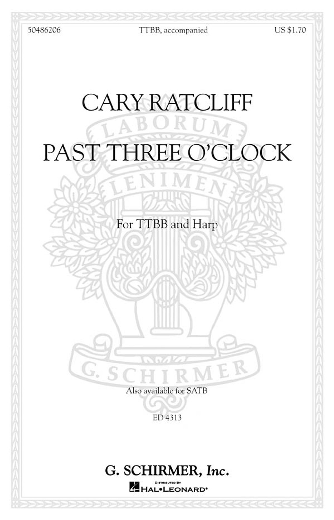 Product image for Past Three O'Clock | Schirmer | TTBB | My Worship Store