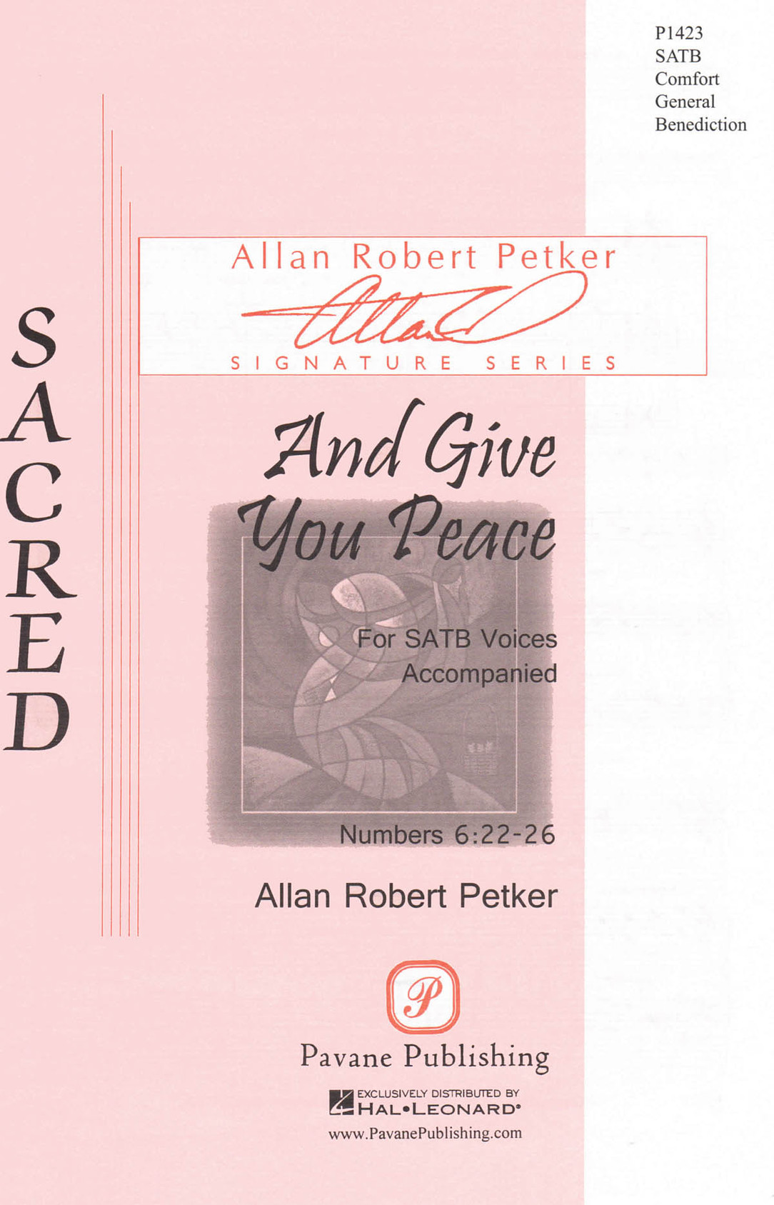 Product image for And Give You Peace | Pavane Publishing | SATB | My Worship Store