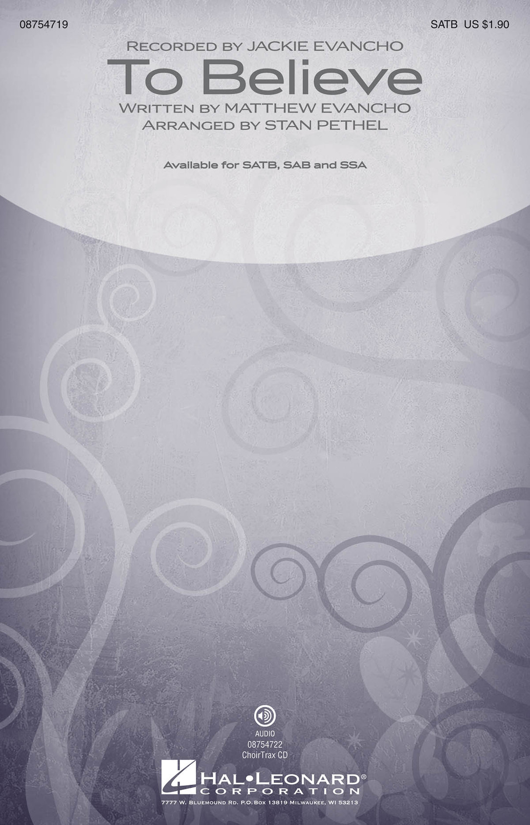 Product image for To Believe | Hal Leonard Sacred | ChoirTrax CD | My Worship Store
