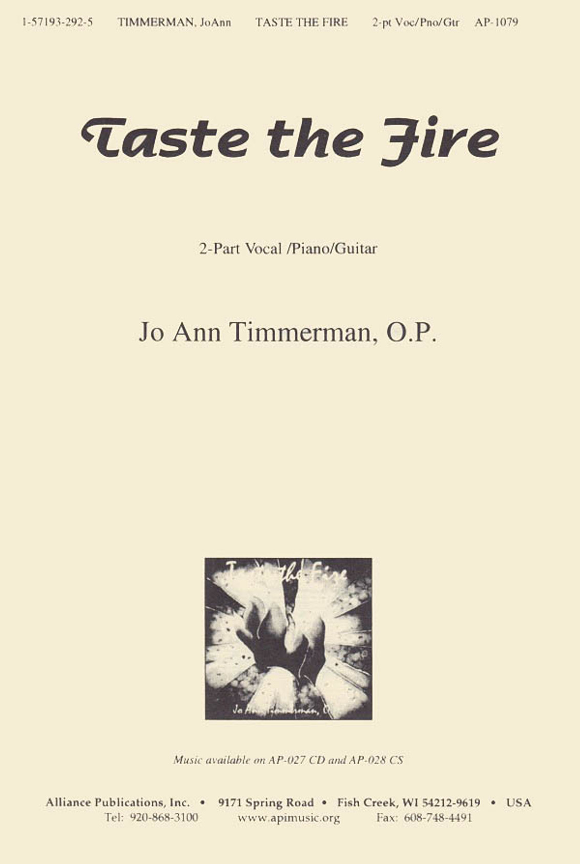 Product image for Taste the Fire | Alliance Music Publications | 2-Part | My Worship Store