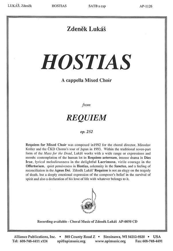 Product image for Hostias | Alliance Music Publications | SATB | My Worship Store