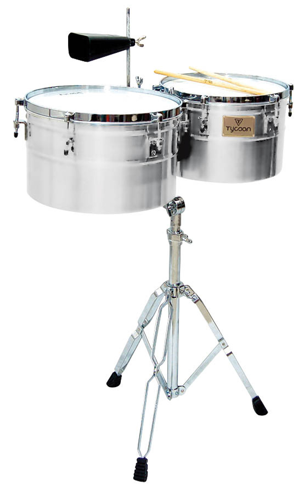 Product image for Deep-Shell Chrome Finish Timbales | Tycoon Percussion | 14 inch. & 15 inch. | My Worship Store
