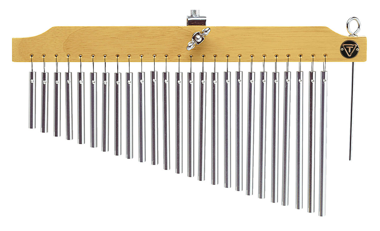 Product image for 25 Chrome Chimes with Natural Finish Wood Bar | Tycoon Percussion |  | My Worship Store