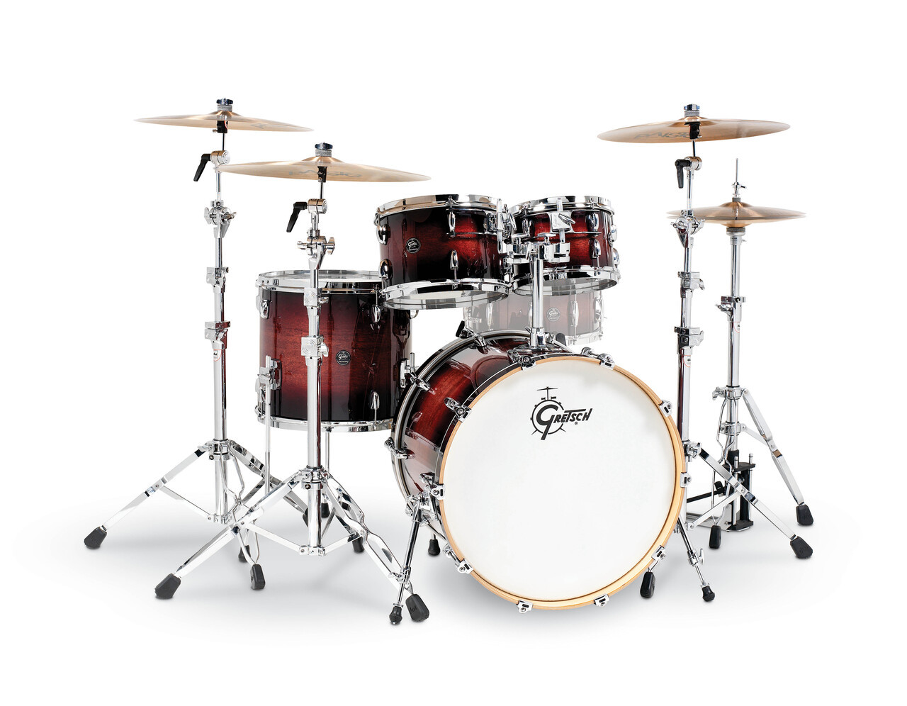 Product image for Gretsch Renown 4 Piece Drum Set (22/10/12/16) | Gretsch Drums | Cherry Burst | My Worship Store