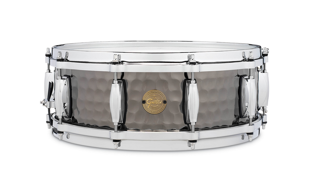 Product image for Gretsch Hammered Black Steel Snare Drum | Gretsch Drums | 5x14 | My Worship Store