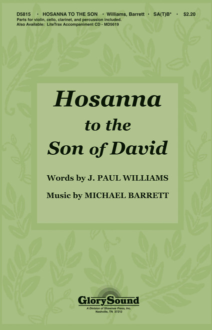 Product image for Hosanna to the Son of David | Shawnee Press | SA(T)B with violin, clarinet, percussion, cello | My Worship Store