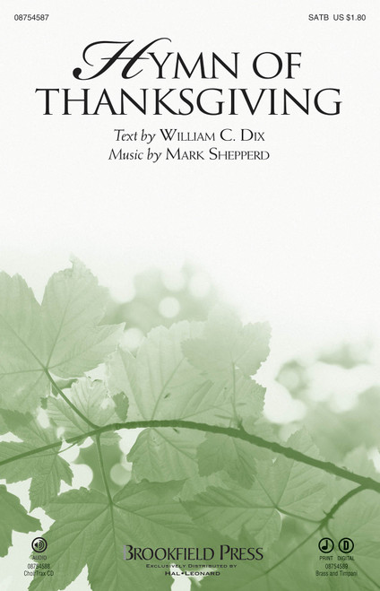 Product image for Hymn of Thanksgiving | Brookfield Press | SATB | My Worship Store