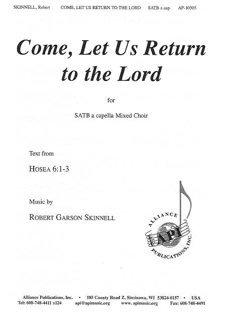 Product image for Come, Let Us Return to the Lord | Alliance Music Publications | SATB a cappella | My Worship Store