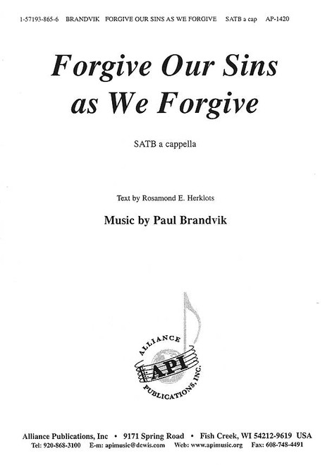 Product image for Forgive Our Sins As We Forgive | Alliance Music Publications | SATB | My Worship Store