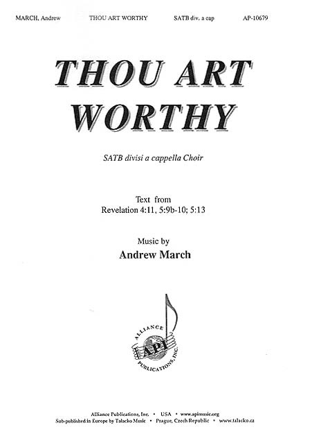 Product image for Thou Art Worthy: A New Canticle | Alliance Music Publications | SATB a cappella | My Worship Store
