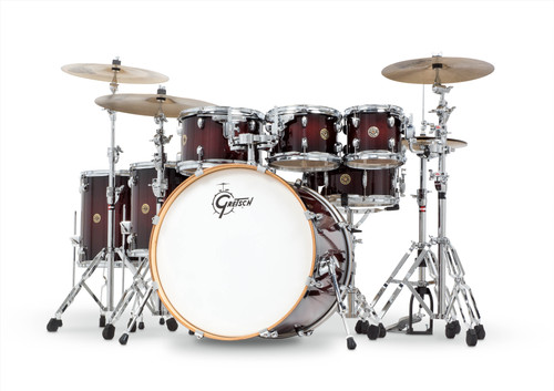 Product image for Gretsch Catalina Maple 6-Piece Shell Pack with Free Additional 8 inch. Tom | Gretsch Drums | Deep Cherry Burst | My Worship Store