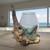 Medium Hand Blown Glass Bowl On Driftwood Base Design 11