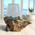 Small Hand Blown Glass Bowl On Driftwood Base Design 4 Small Hand Blown Glass Bowl On Driftwood Base Design 4
