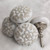 Ceramic Doorknob - Beige Flower On White