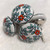 Ceramic Doorknob – Red Flower With Turquoise Leaves Ceramic Doorknob – Red Flower With Turquoise Leaves