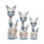 Wood Cat Set of 3 Standing - White & Blue 30,25,20cm