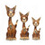 Bali Hand Carved Cat Set of 3 - Brown And Black 30,25,20cm Bali Hand Carved Cat Set of 3 - Brown And Black 30,25,20cm