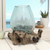 Large Hand Blown Glass Bowl on Driftwood Base Design 2 Large Hand Blown Glass Bowl on Driftwood Base Design 2