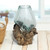 Large Hand Blown Glass Bowl on Driftwood Base Design 6 Large Hand Blown Glass Bowl on Driftwood Base Design 6