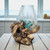 Medium Hand Blown Glass Bowl On Driftwood Base Design 3 Medium Hand Blown Glass Bowl On Driftwood Base Design 3