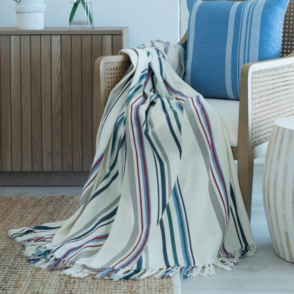 Protea Pinstripe Throw - Aruba Navy North Sea