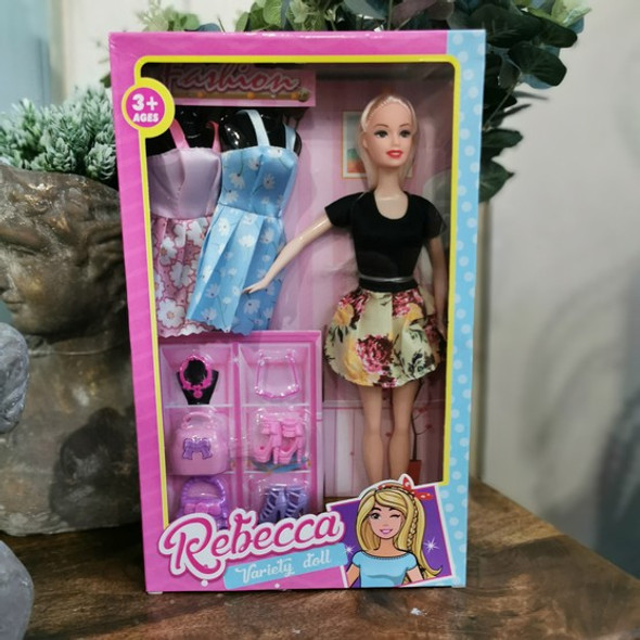 Rebecca Fashion Doll With Accessories - Flower dress