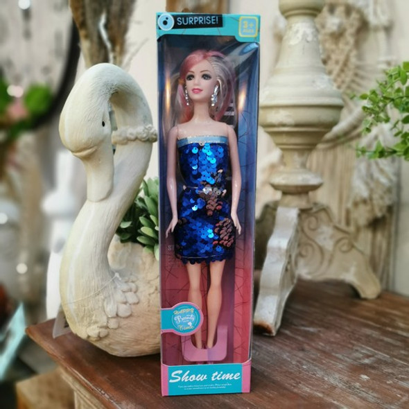 Fashion Doll With Blue Sequine Dress