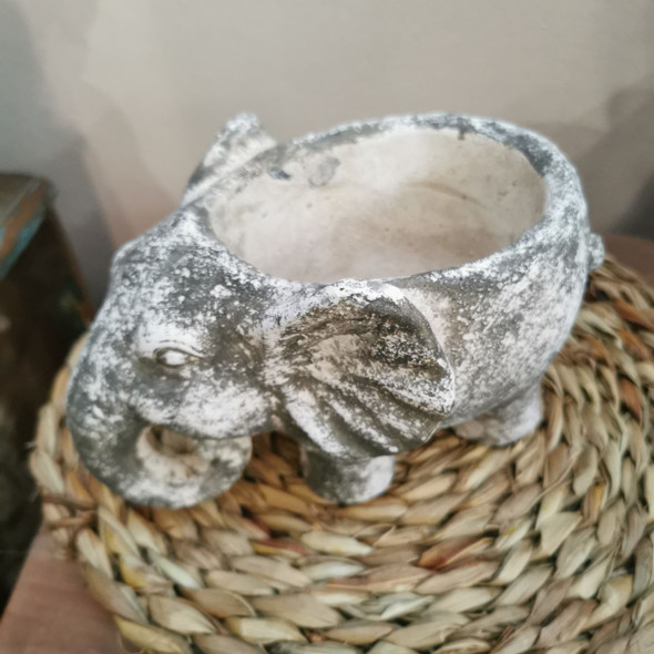 Small Grey Elephant Planter