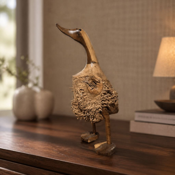 Hand Carved Medium Bamboo Root Duck Nr 1