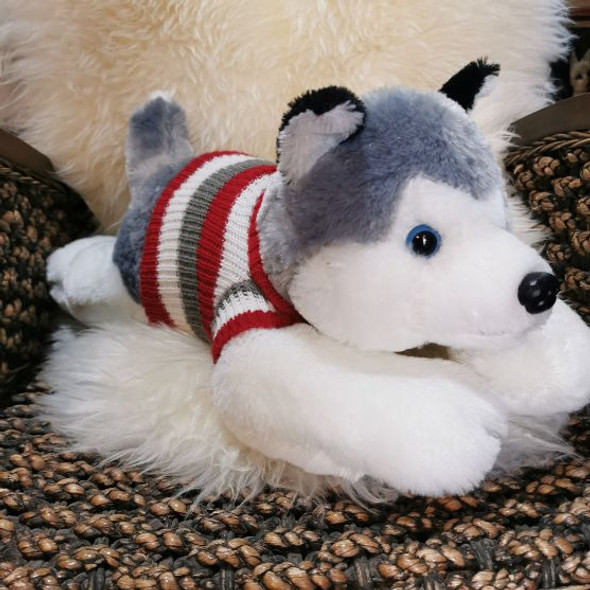 Husky Dog - Grey And White - Soft Toy - 25cm