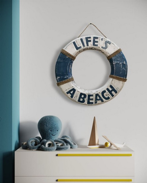 Wooden Life Buoy - Life's A Beach - 50cm
