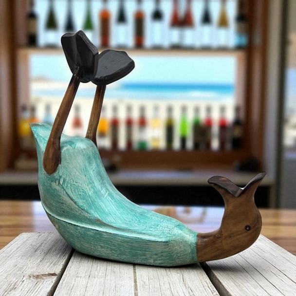 Bamboo Duck Wine Bottle Holder - Turquoise