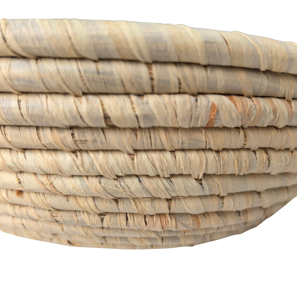 Woven Basket Thick Weave Beige 28cm