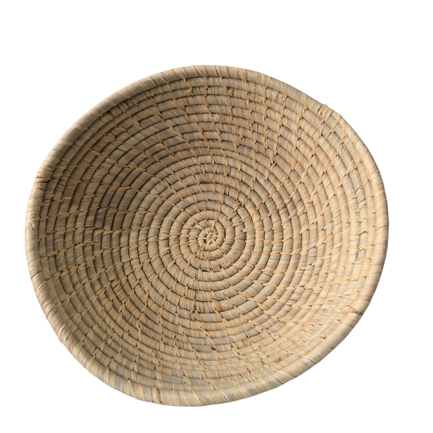 Woven Basket Thick Weave Beige 28cm