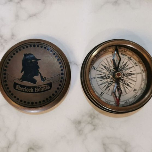 Sherlock Holmes Brass Pocket Compass / Navigation / Gadgets