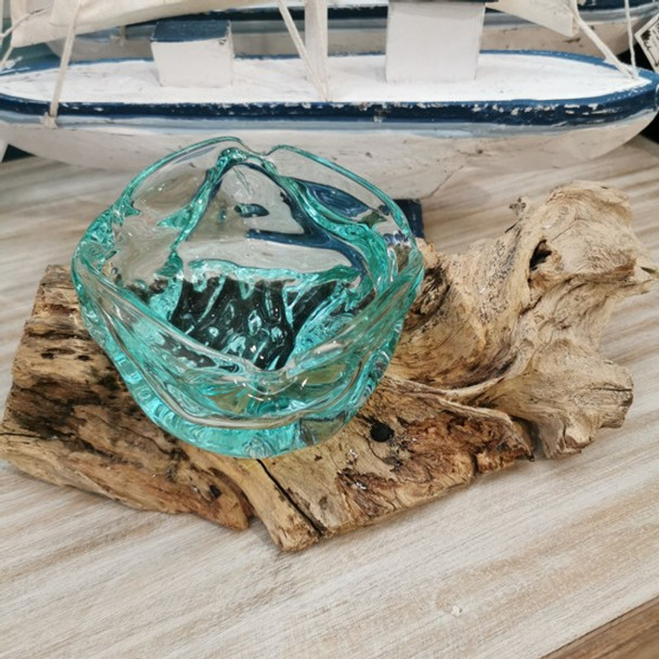 Glass Ashtray On Wood Design 4