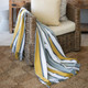 Protea Pin Stripe Throw 150 X 200 Acapulco Steel & Nugget Gold