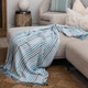 Lyric Throw - Candy Stripe  Navy & Aqua