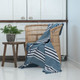 Protea Pin Stripe Throw 150 X 200 Shoreline Provincial Blue & Navy