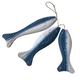 3 Flat Body Wooden Fish On String - Blue & White - 30cm 3 Flat Body Wooden Fish On String - Blue & White - 30cm