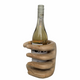 Hand Carved Suar Wood Wine Bottle Holder Beige/Natural– Hand Décor Medium