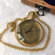 Antique Brass Victoria London 1876 Pocket Watch With Wooden Box / Nautical